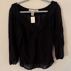 Max Studio Black Sheer Blouse